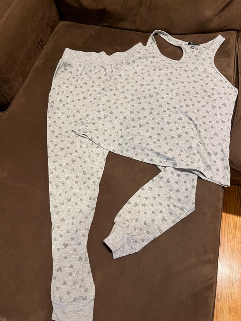 Tart Intimates Gray Heart-Print Lounge Joggers